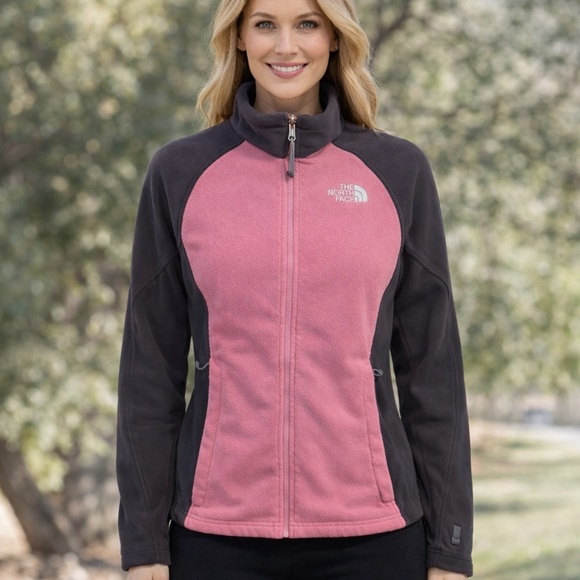 The North Face Jackets & Blazers - The North Face Pink and Gray Fleece Jacket